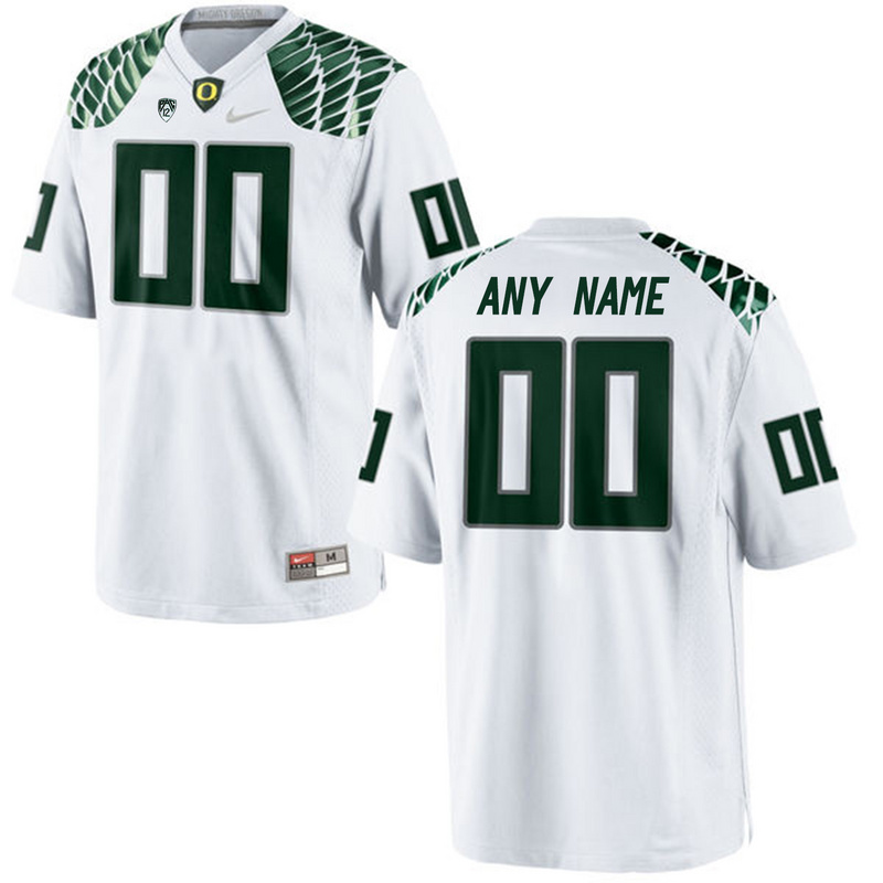 Men Oregon Duck Customized College Football Limited Jersey  White->customized ncaa jersey->Custom Jersey